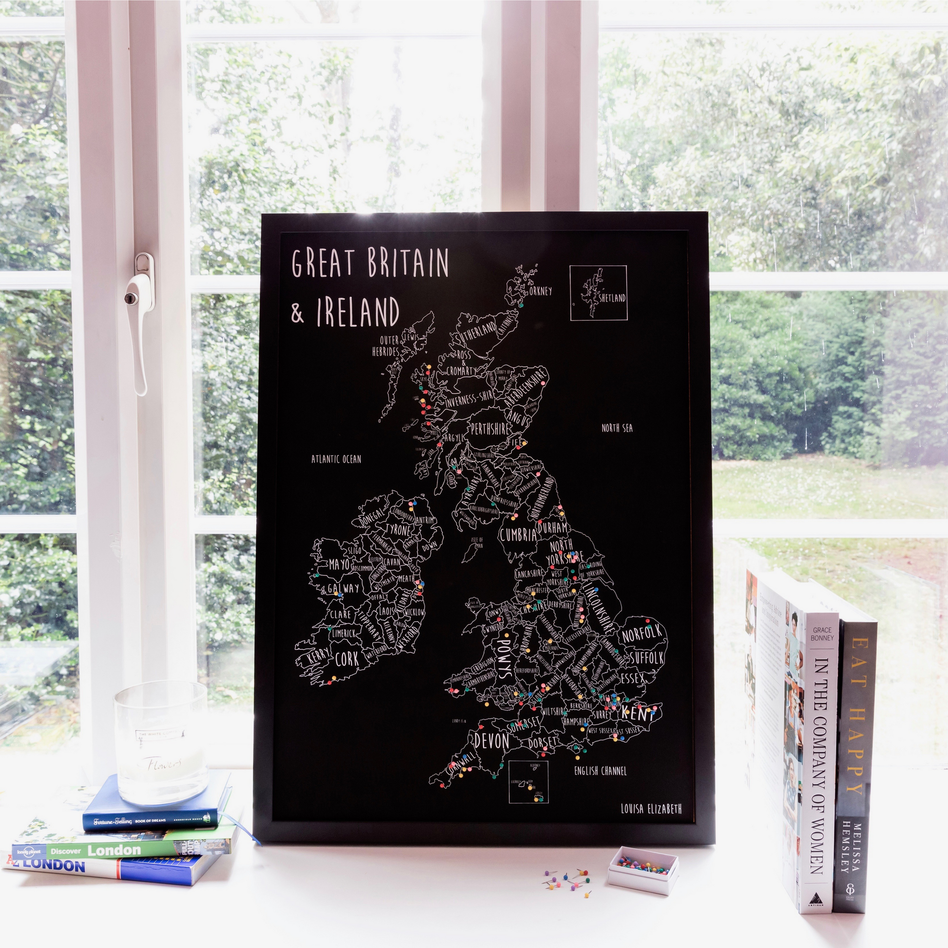 Great Britain & Ireland Pinboard Map