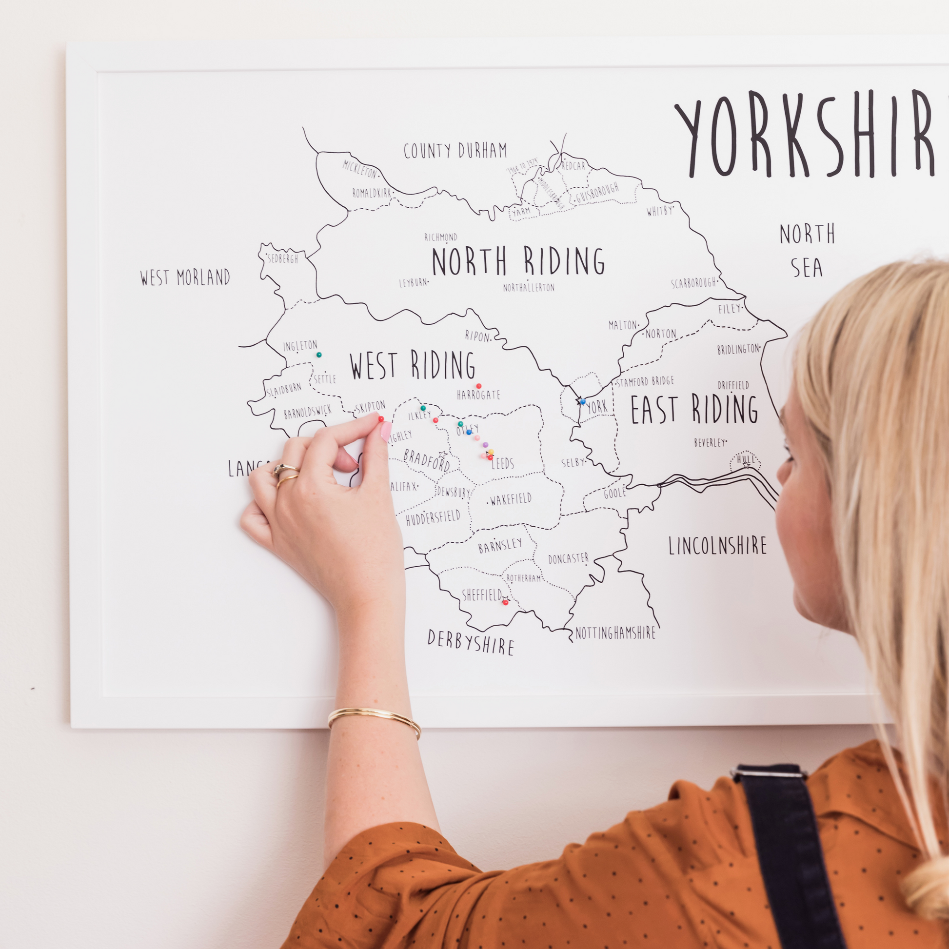 Yorkshire Pinboard Map