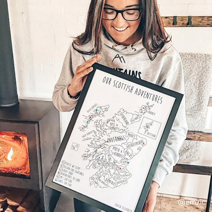 Personalised Scotland Pin Board Map