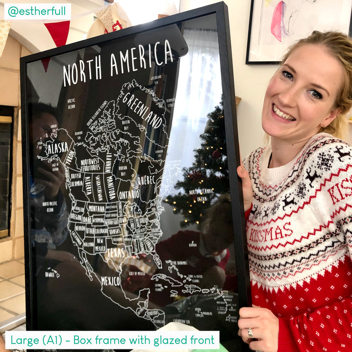 Personalised North America Pin Board Map