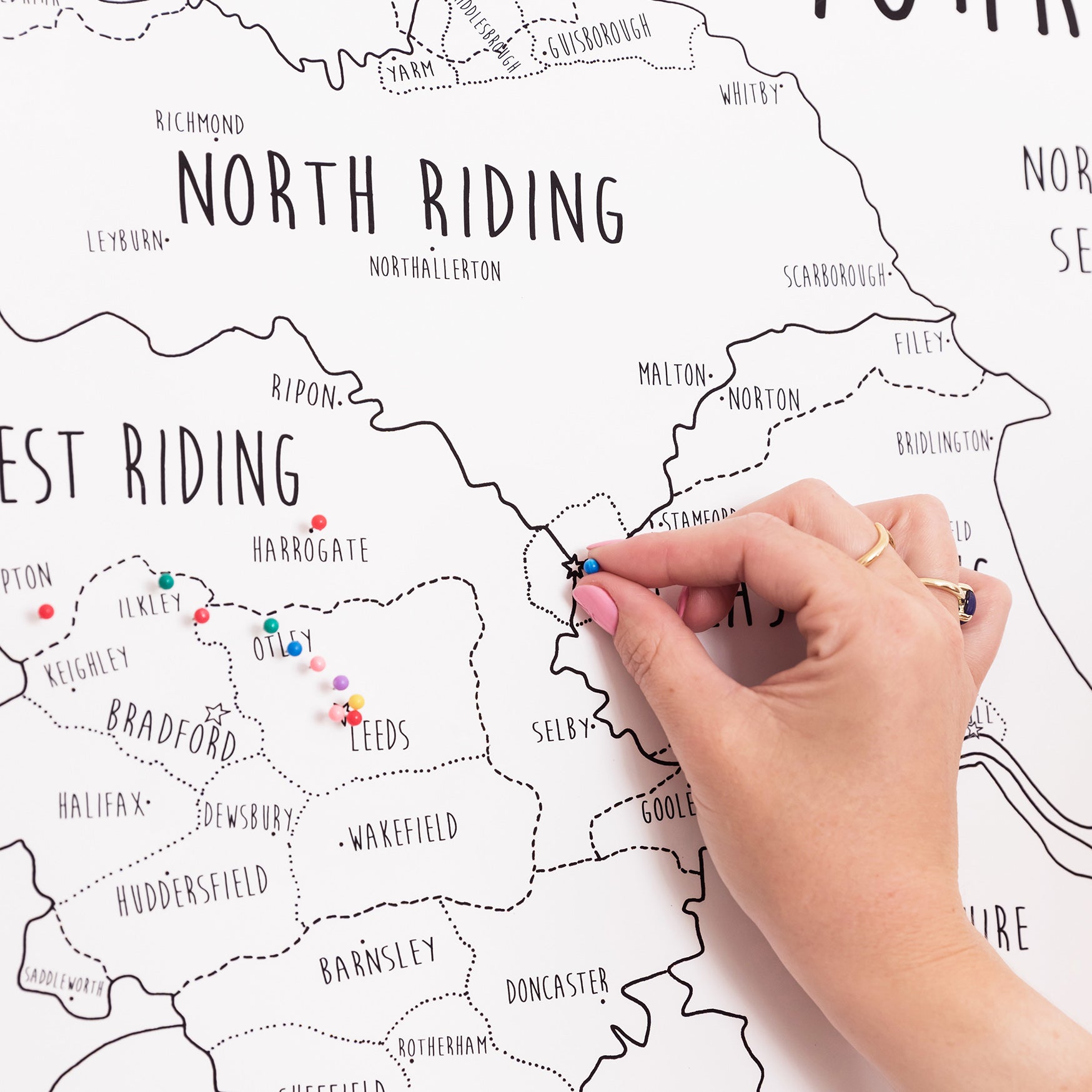 Yorkshire Pinboard Map