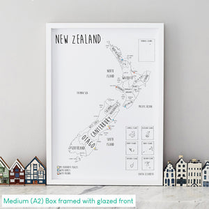 Personalised New Zealand Pin Board Map