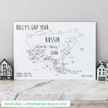Load image into Gallery viewer, Personalised Asia Pin Board Map