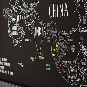 Personalised Asia Pin Board Map