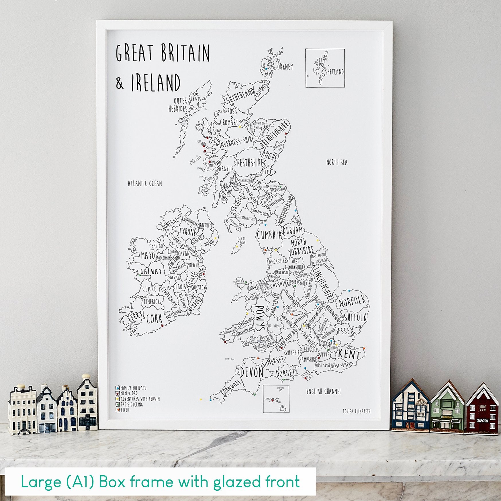 Great Britain & Ireland Pinboard Map