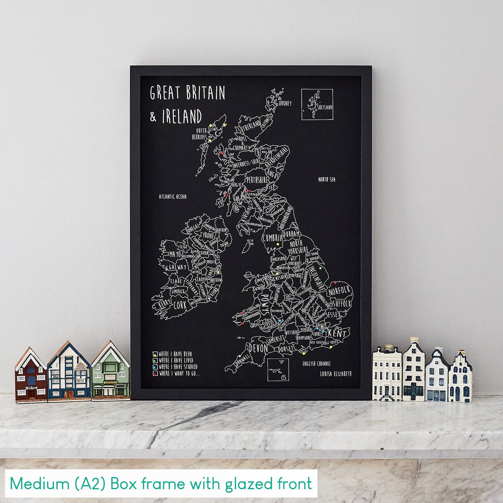 Great Britain & Ireland Pinboard Map