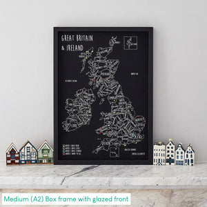 Personalised Great Britain & Ireland Pin Board Map