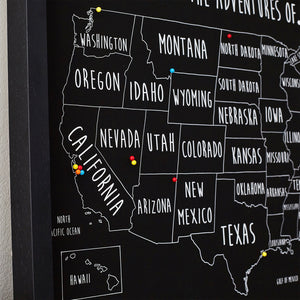 Personalised USA Pin Board Map